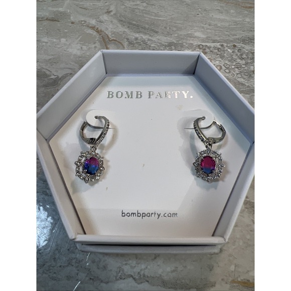 Ring Bomb Party Jewelry - Bomb Party Dangle Earrings MultiColor Blue Purple Prom Statement Jewelry